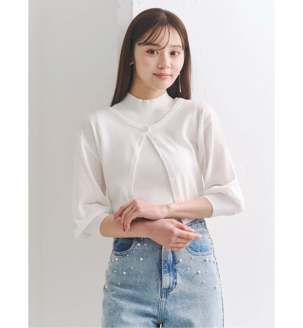 MERCURYDUO「2WAYシアーコンパクトカーディガン」|カーディガン|オフホワイト