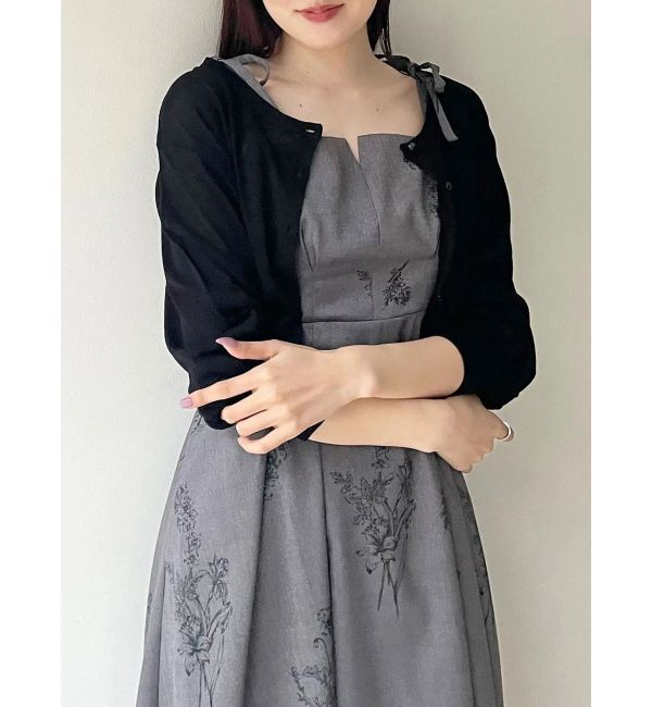 MERCURYDUO「2WAYシアーコンパクトカーディガン」|カーディガン|ブラック