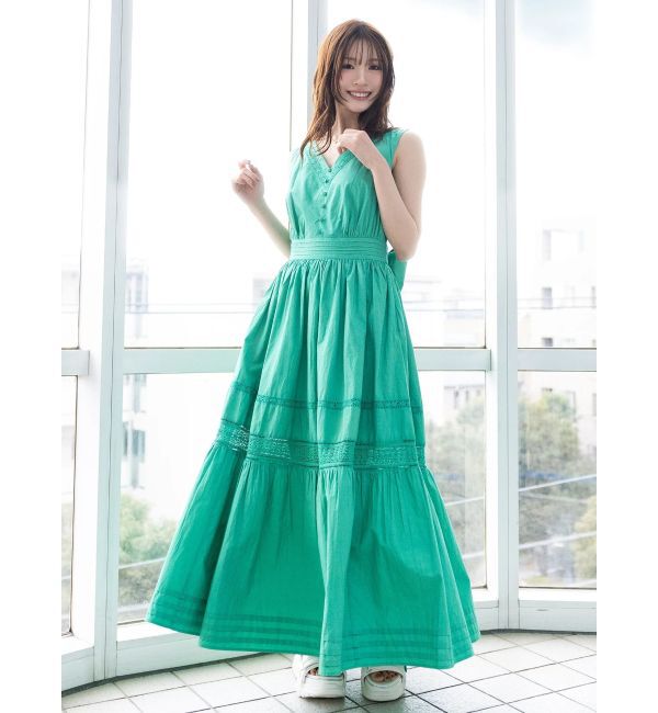 MERCURYDUO「ポプリンバックシャンワンピース」|ワンピース|グリーン