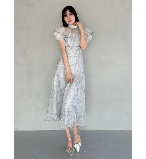 MERCURYDUO「エンブロイダリーラッフルワンピース」|ワンピース|