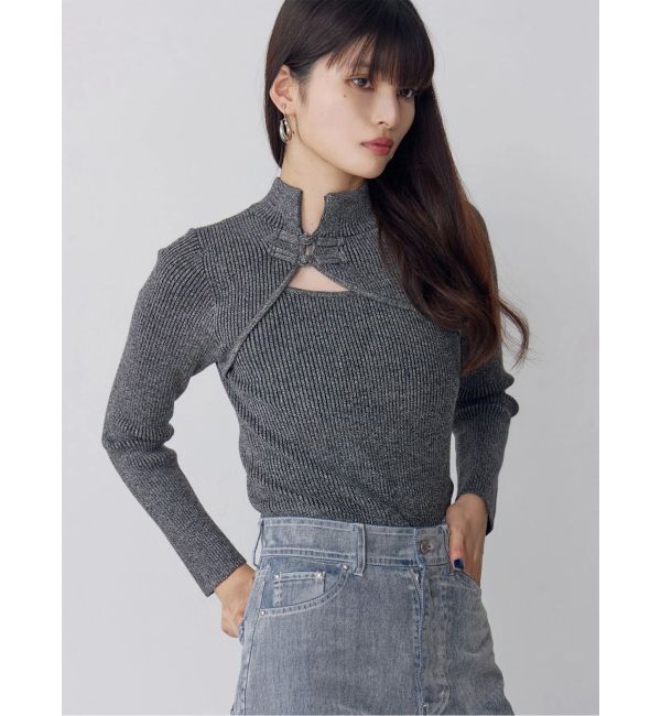 MURUA「チャイナタイトニット」|ニット・セーター|グレー