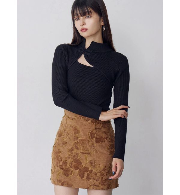 MURUA「チャイナタイトニット」|ニット・セーター|ブラック