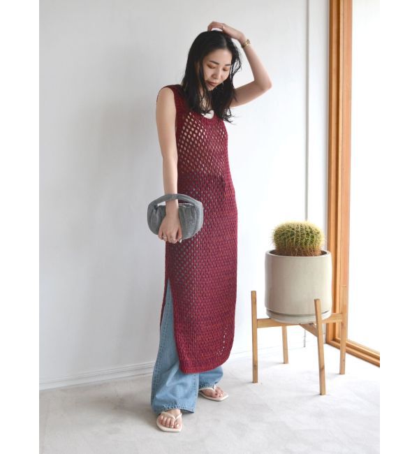 Ungrid「透かし編みニットワンピース」|ワンピース|