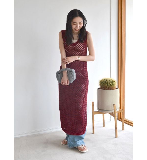 Ungrid「透かし編みニットワンピース」|ワンピース|