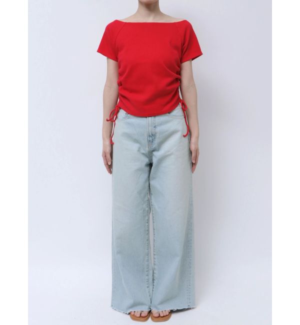 Ungrid「サイドギャザーボートネックTee」|Tシャツ・カットソー|