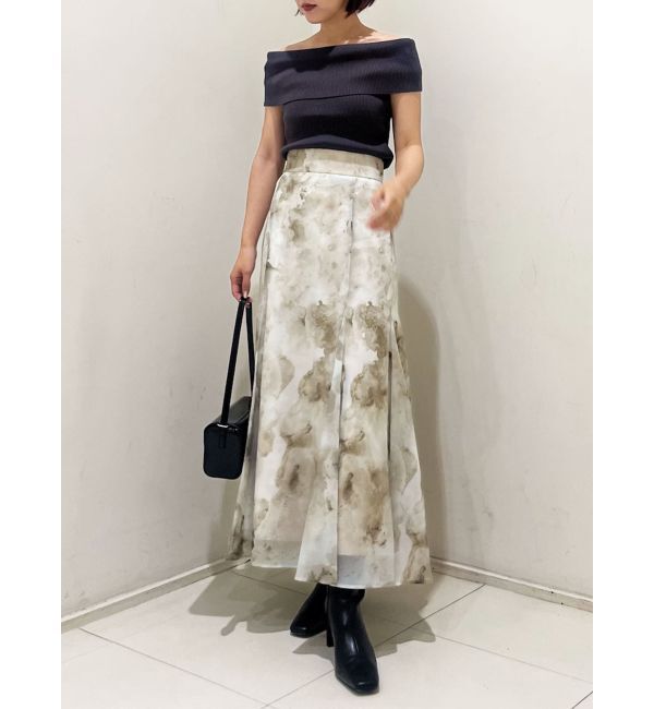 LAGUNAMOON「マーブライズドシアープリントスカート」|スカート|