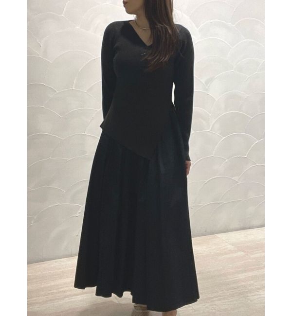 LAGUNAMOON「アシンメトリーニットドッキングワンピース」|ワンピース|