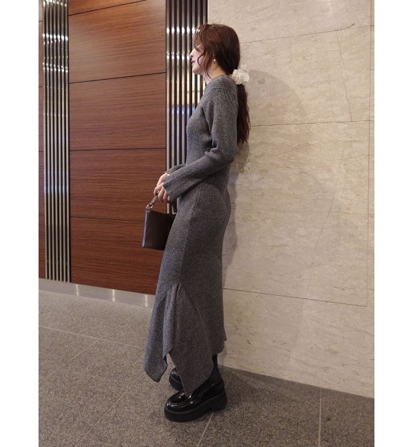 LAGUNAMOON「オフショルリブニットワンピース」|ワンピース|