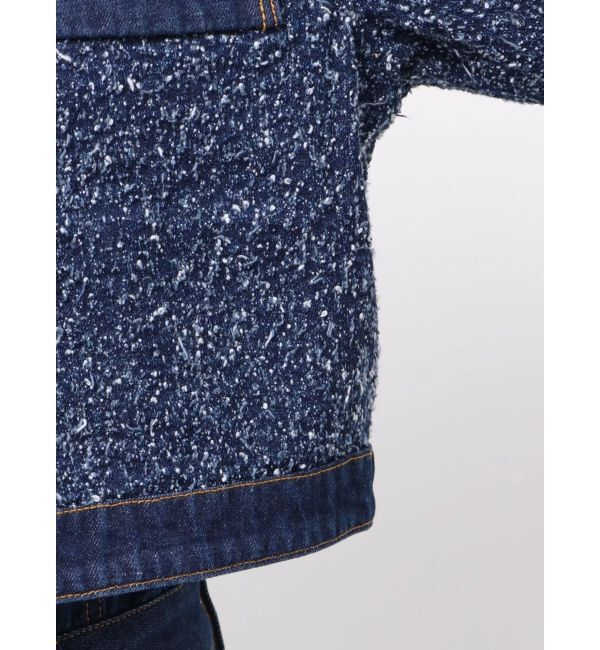 LAGUNAMOON「ツイードライクノーカラーデニムジャケット」|デニムジャケット|