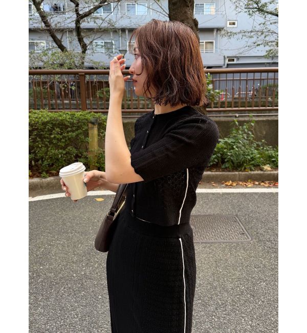 LAGUNAMOON「バイカラーサイドラインレースニットセットアップ」|ワンピース|