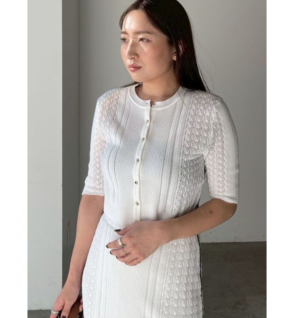 LAGUNAMOON「バイカラーサイドラインレースニットセットアップ」|ワンピース|