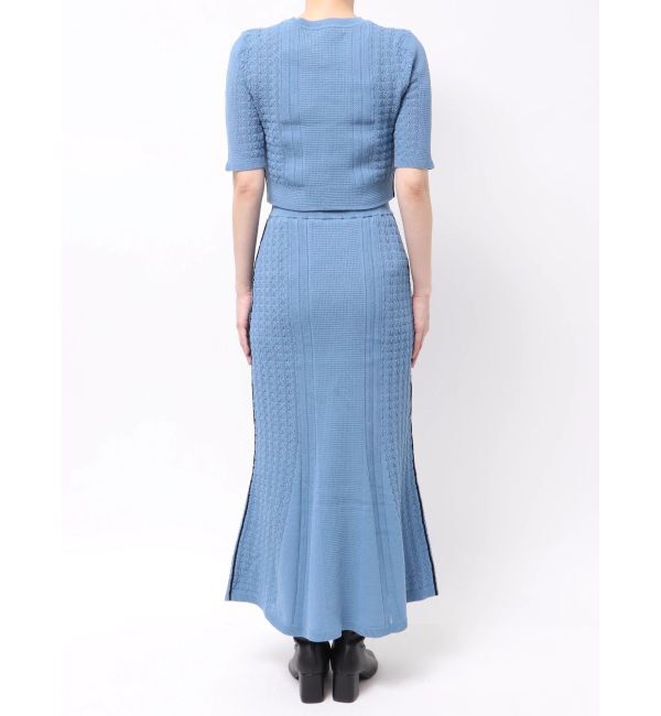 LAGUNAMOON「バイカラーサイドラインレースニットセットアップ」|ワンピース|