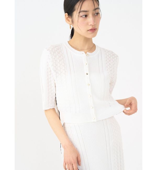 LAGUNAMOON「バイカラーサイドラインレースニットセットアップ」|ワンピース|