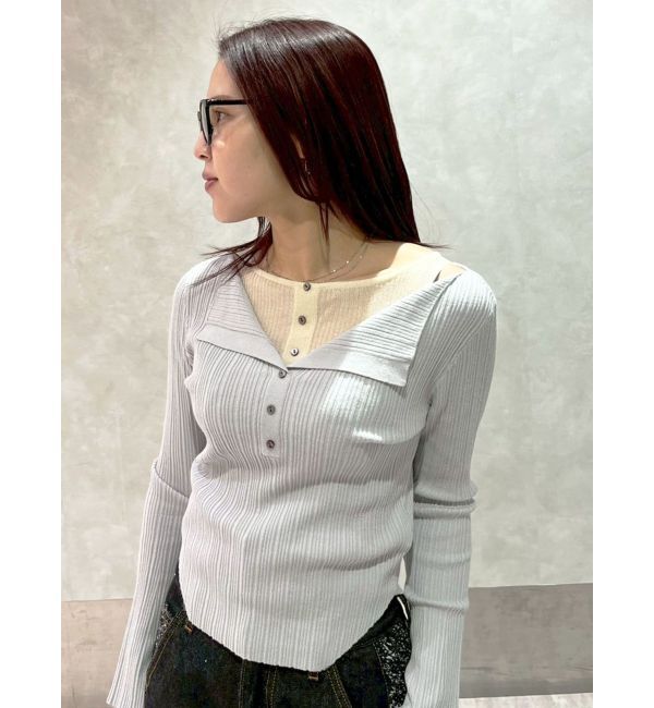 LAGUNAMOON「レイヤードライクリブニットプルオーバー」|ニット・セーター|