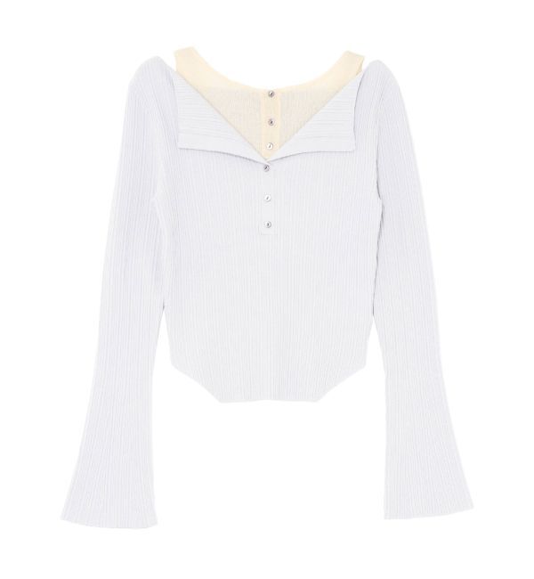 LAGUNAMOON「レイヤードライクリブニットプルオーバー」|ニット・セーター|