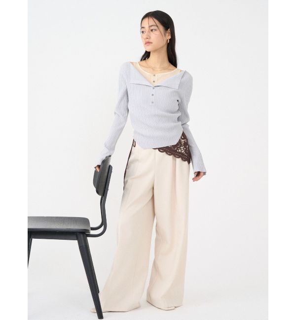 LAGUNAMOON「レイヤードライクリブニットプルオーバー」|ニット・セーター|