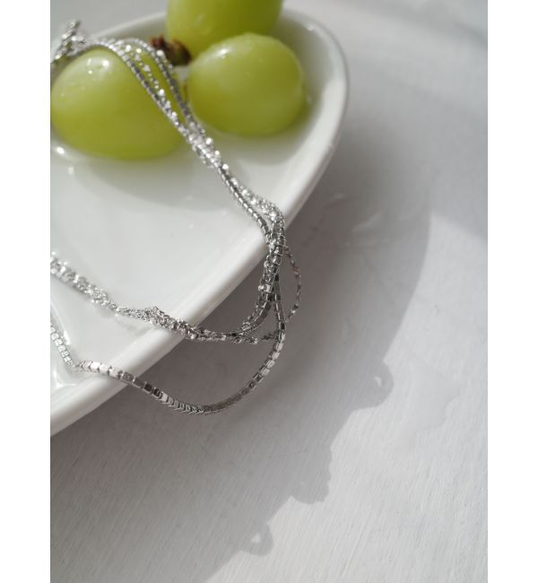 LAGUNAMOON「ミックスチェーン4連ショートネックレス」|ネックレス|