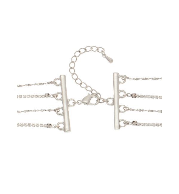 LAGUNAMOON「ミックスチェーン4連ショートネックレス」|ネックレス|