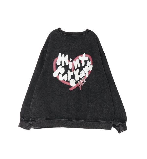 EVRIS「HEART PRINT DENIMトップス」|スウェット・ジャージ|