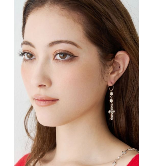 EVRIS「STONE CROSS MOTIF ピアス」|ピアス|