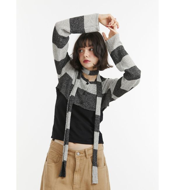 jouetie「ストールセットショートカーデ」|カーディガン|