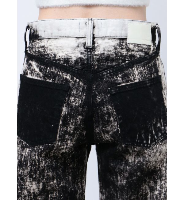 GYDA「ハイウエスト Tie Dyeワイドデニムパンツ」|デニム|