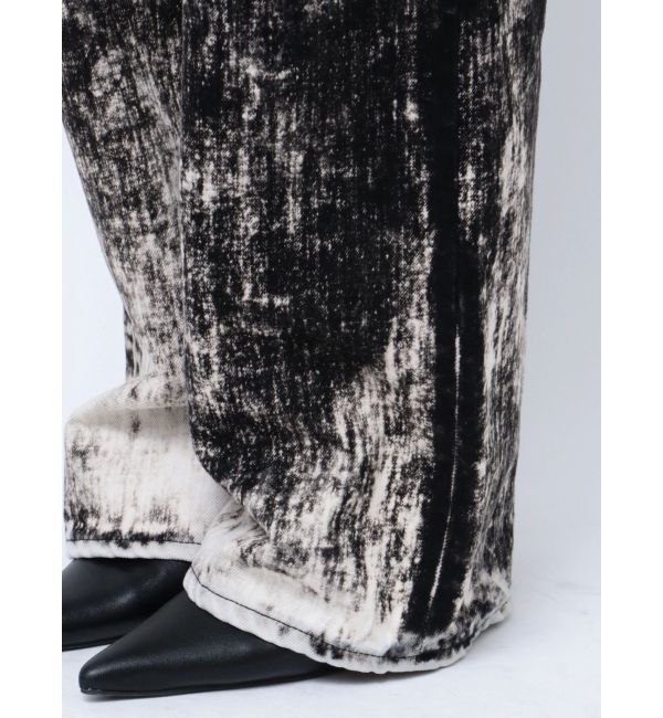 GYDA「ハイウエスト Tie Dyeワイドデニムパンツ」|デニム|