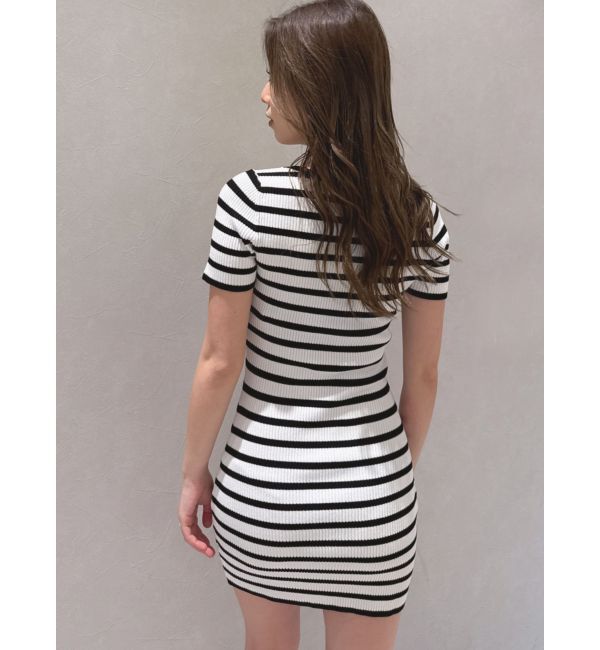 GYDA「GGプレートハーフスリーブニットワンピース」|ワンピース|