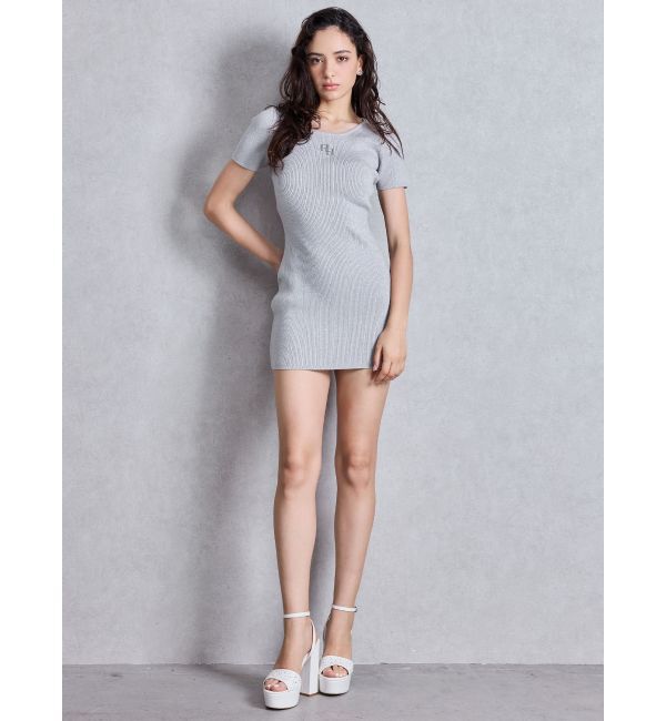 GYDA「GGプレートハーフスリーブニットワンピース」|ワンピース|