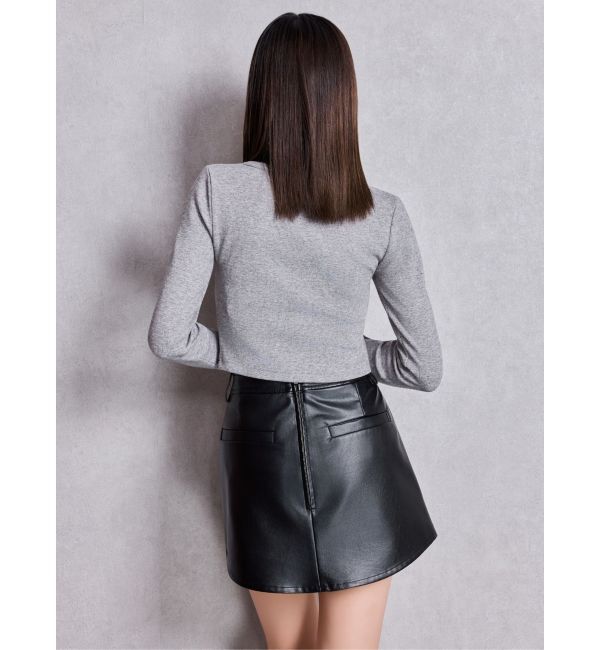 GYDA「フロントレースアップショートトップス」|Tシャツ・カットソー|