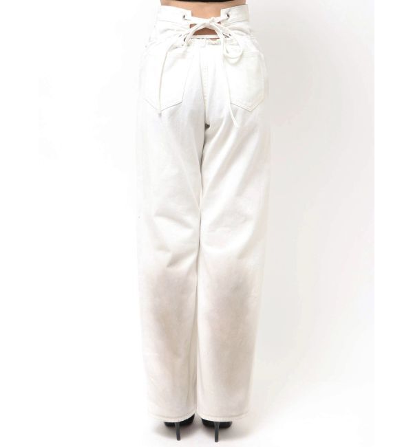 GYDA「ハイウエストBACK LACE UPストレートデニムパンツ」|デニム|