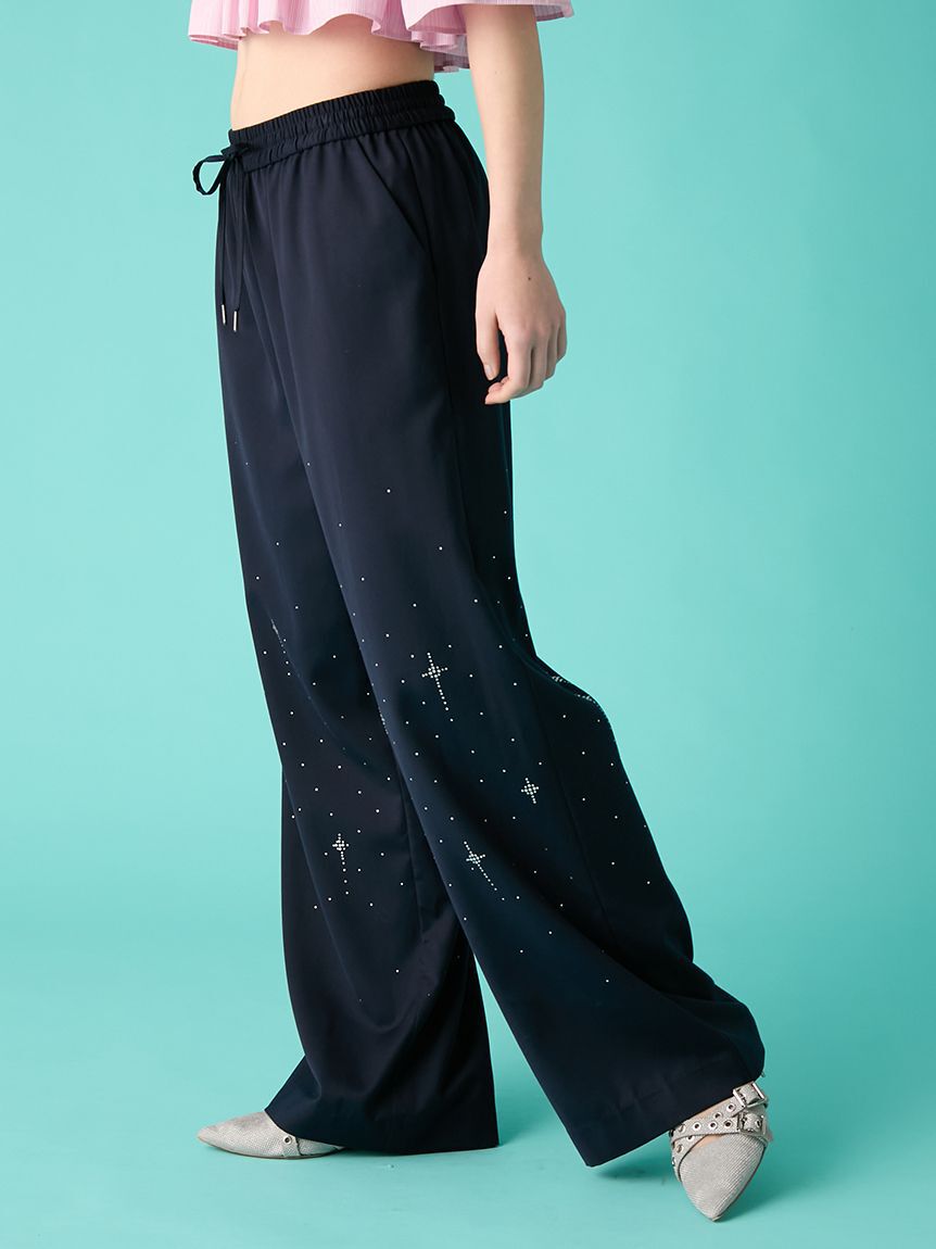 FURFUR「ビジュー付きイージーパンツ」|チノ|