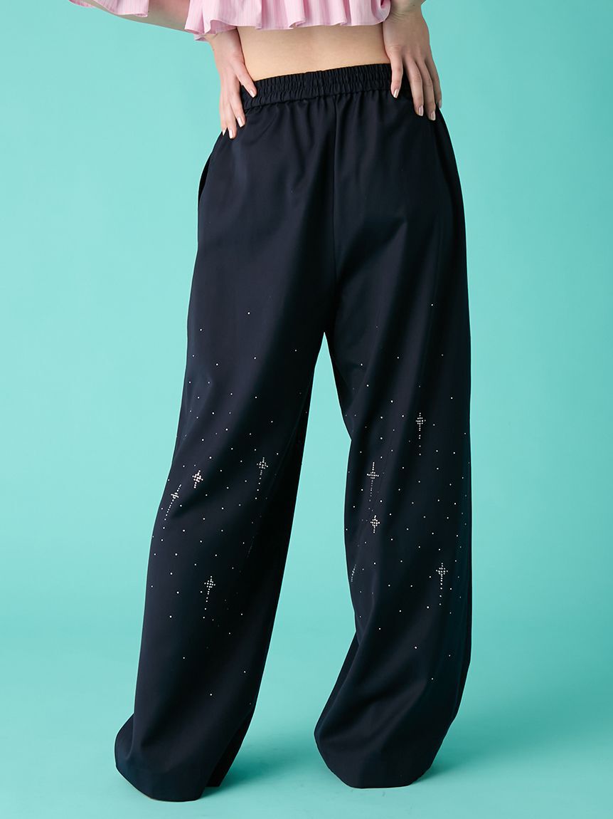 FURFUR「ビジュー付きイージーパンツ」|チノ|