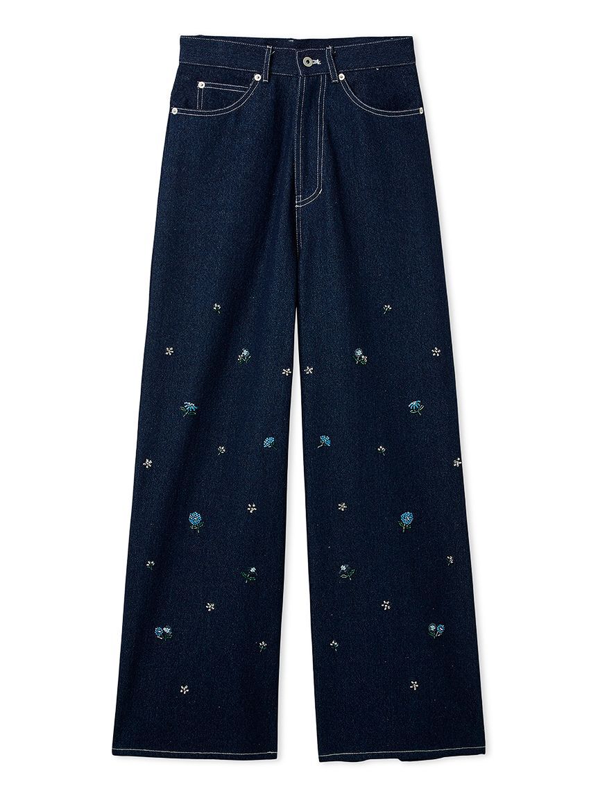 FURFUR「ビーズ刺繍デニムパンツ」|デニム|