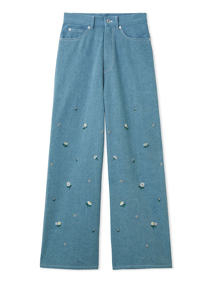 FURFUR「ビーズ刺繍デニムパンツ」|デニム|