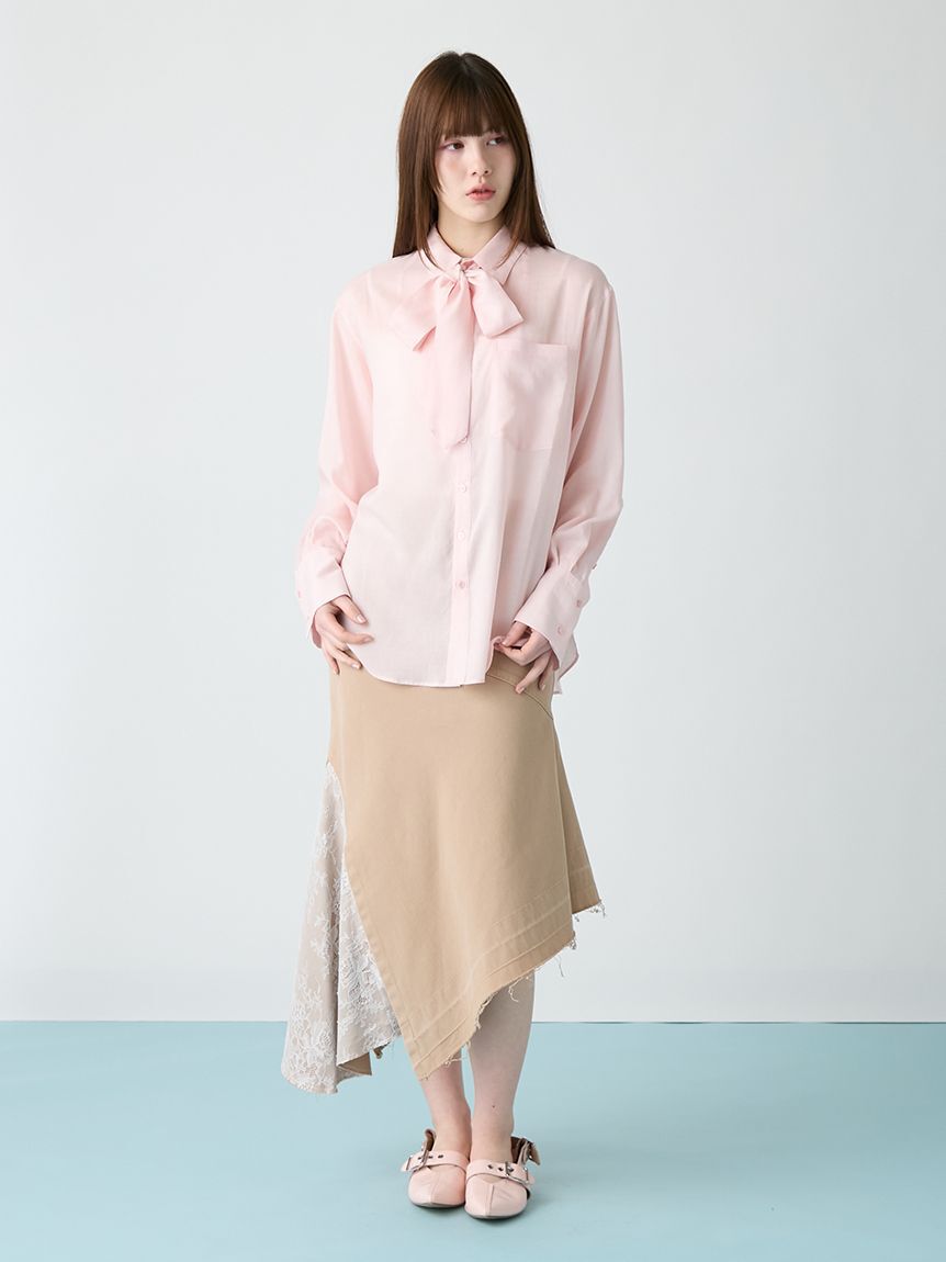 FURFUR「レースドッキングデニムスカート」|スカート|