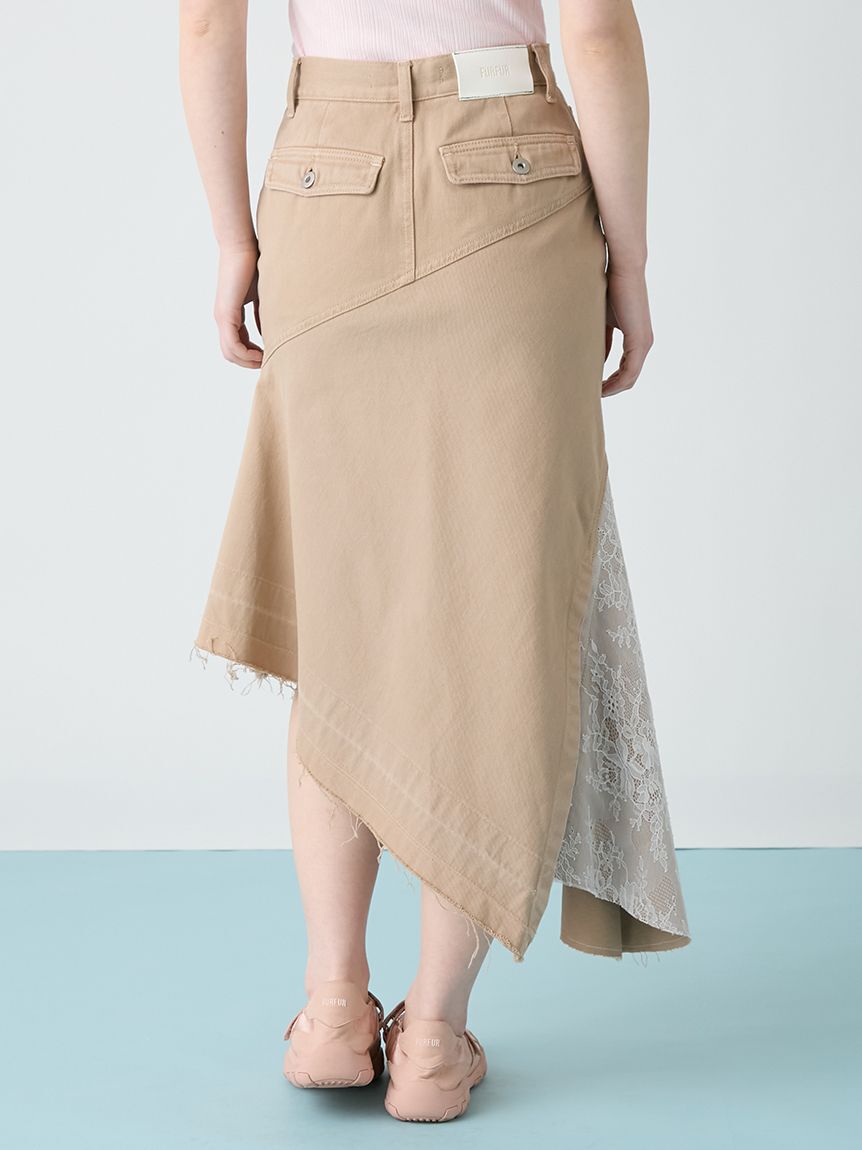 FURFUR「レースドッキングデニムスカート」|スカート|