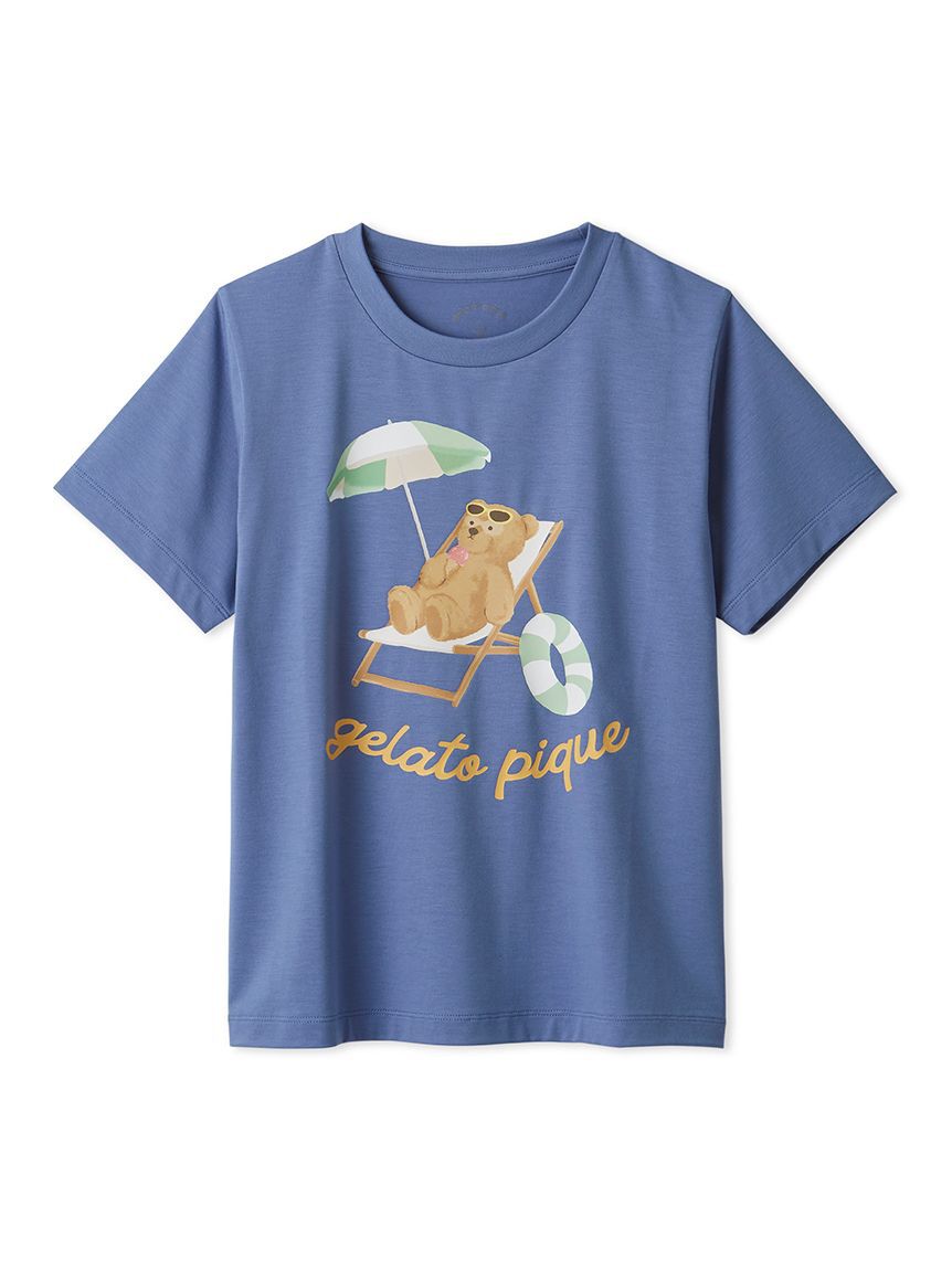 GELATO PIQUE KIDS & BABY「【JUNIOR】【接触冷感】サマーベアワンポイントTシャツ」|ルームウェア|NVY