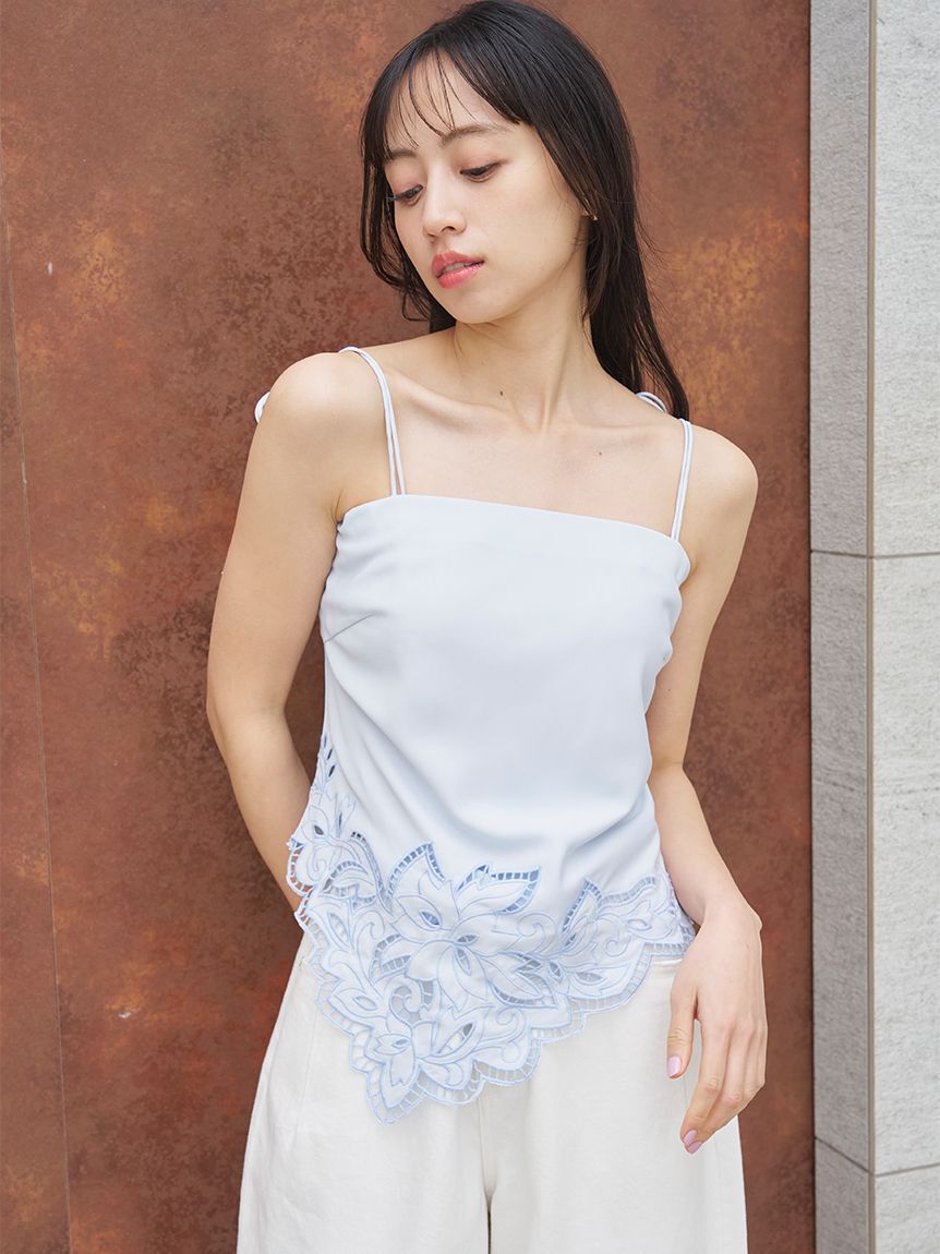 SNIDEL「ヘムエンブロイダリーキャミ」|キャミソール|