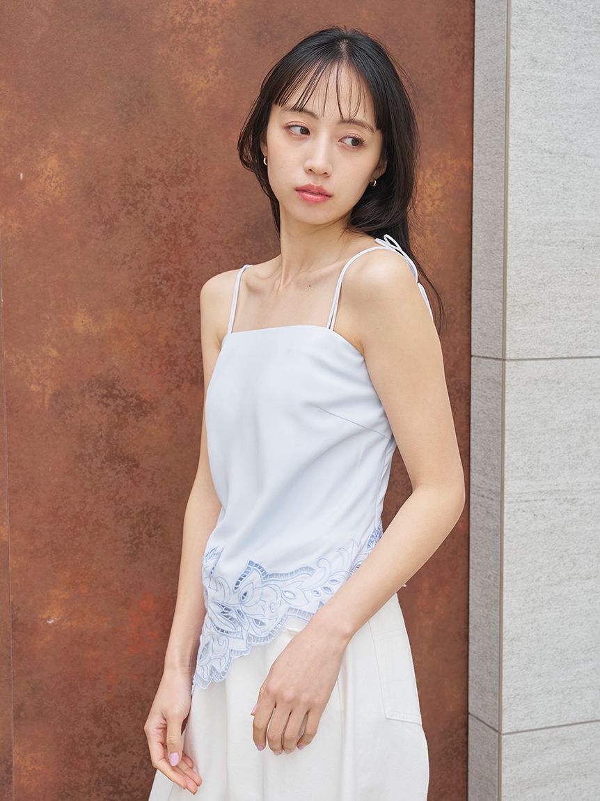 SNIDEL「ヘムエンブロイダリーキャミ」|キャミソール|