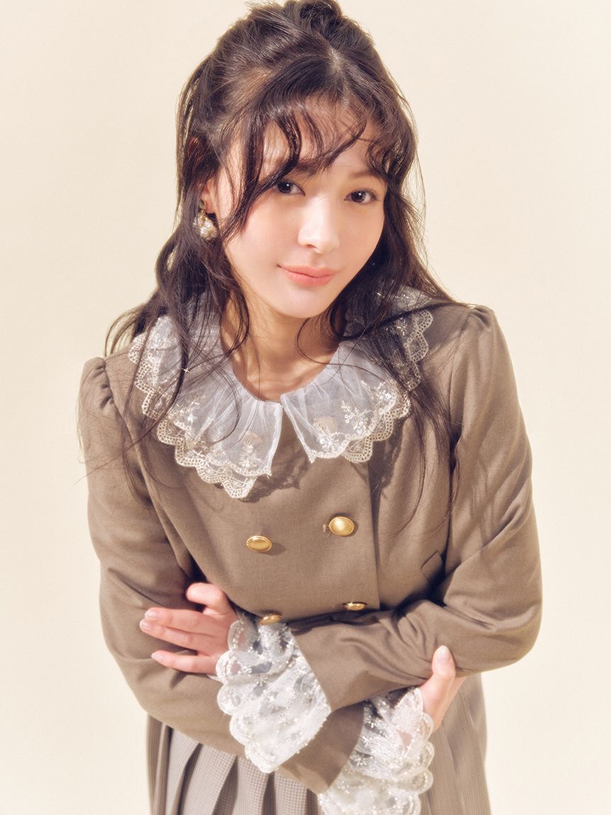 LILY BROWN「【WEB限定カラー】[L.B CANDY STOCK]スカラップビジューアタッチドジャケット」|テーラードジャケット|