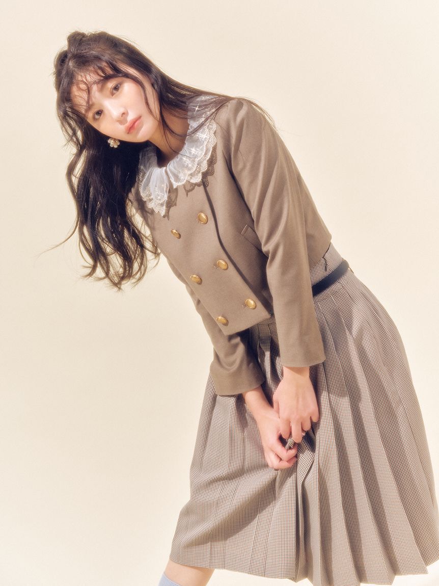 LILY BROWN「【WEB限定カラー】[L.B CANDY STOCK]スカラップビジューアタッチドジャケット」|テーラードジャケット|