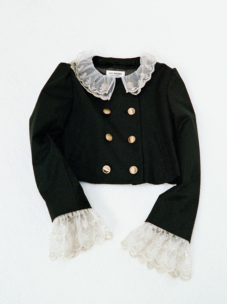 LILY BROWN「【WEB限定カラー】[L.B CANDY STOCK]スカラップビジューアタッチドジャケット」|テーラードジャケット|