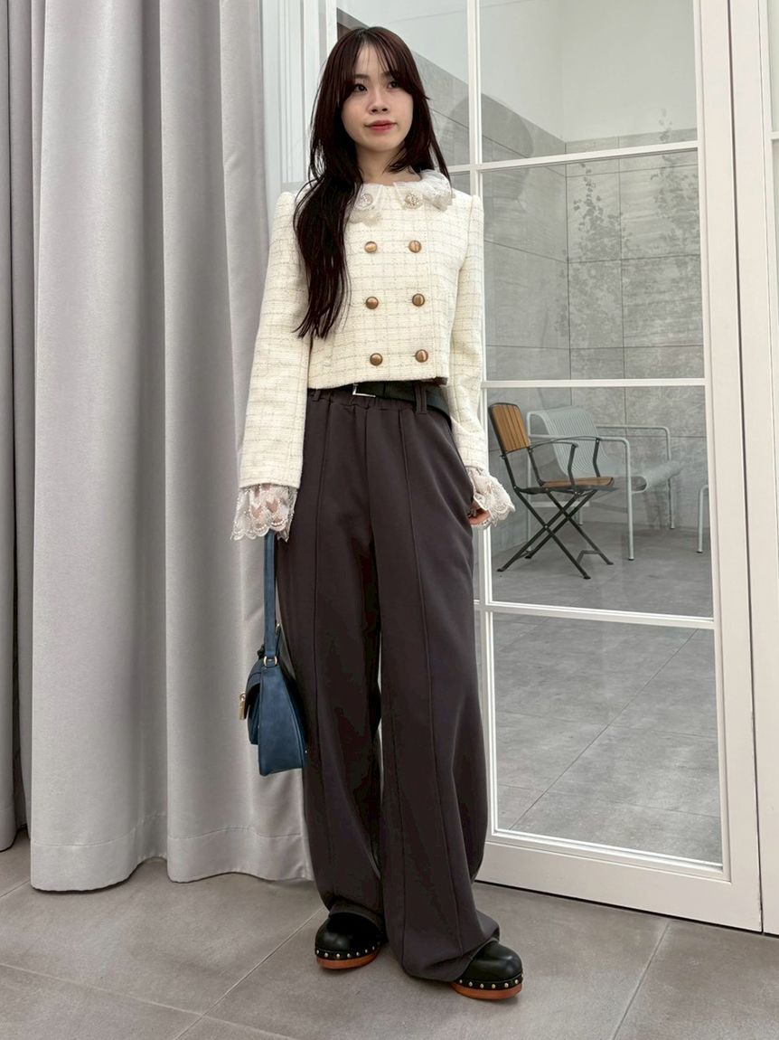 LILY BROWN「【WEB限定カラー】[L.B CANDY STOCK]スカラップビジューアタッチドジャケット」|テーラードジャケット|