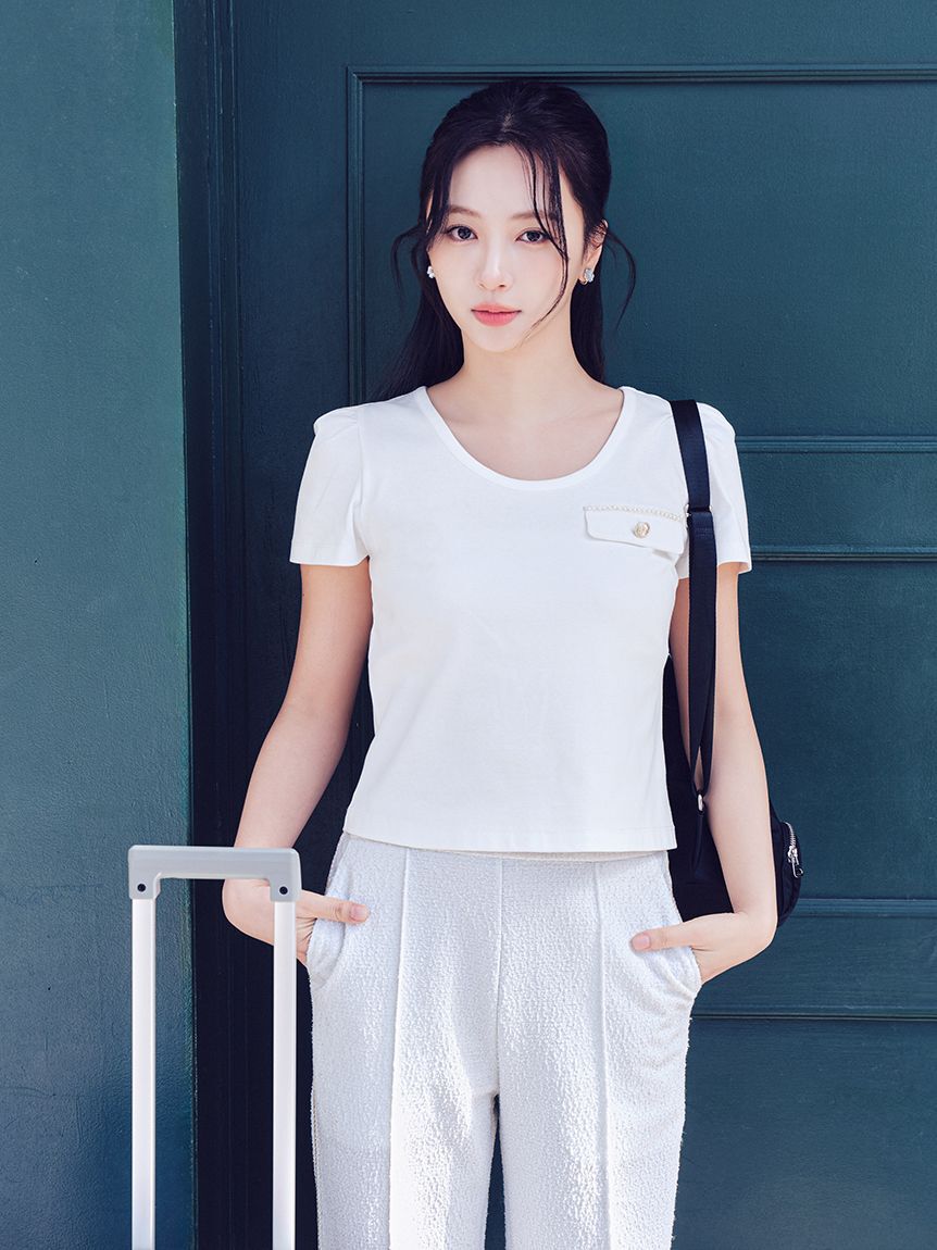 CELFORD「【洗える】フラップポケットカットソー」|Tシャツ・カットソー|WHT