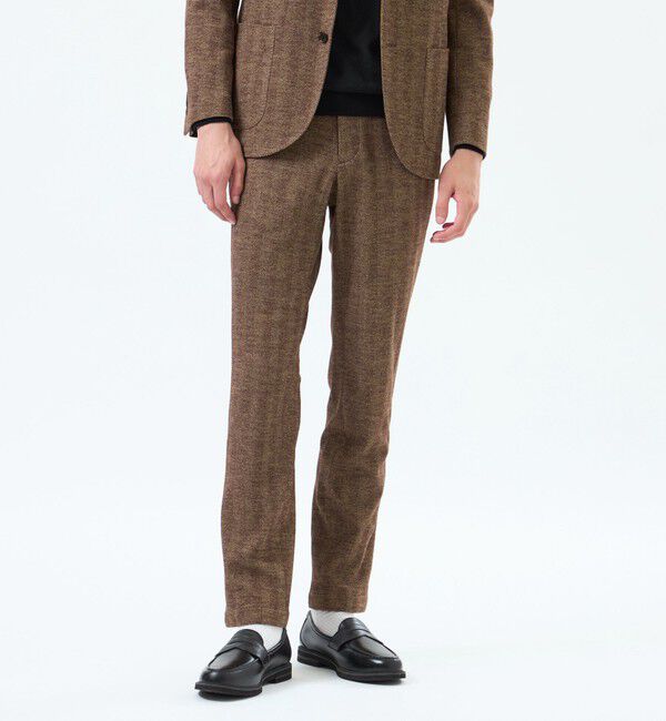MACKINTOSH PHILOSOPHY「テーラードジャージー パンツ EMMETEXヘリンボン」|スラックス|ダークブラウン