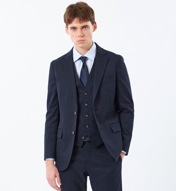 MACKINTOSH PHILOSOPHY「【2026春夏モデル】トロッター ジャケット#000（ナンバーゼロ）バーズアイストレッチ リサイクル」|テーラードジャケット|ネイビー