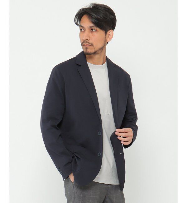 IKKA LOUNGE「RAKUラクWORKソッカンJKT」|テーラードジャケット|ネイビー