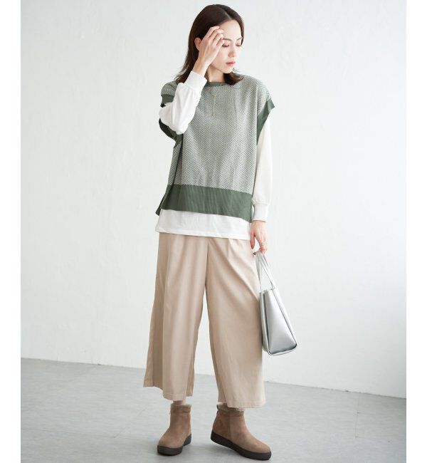 ikka「フェイクスエードワイドパンツ」|その他|