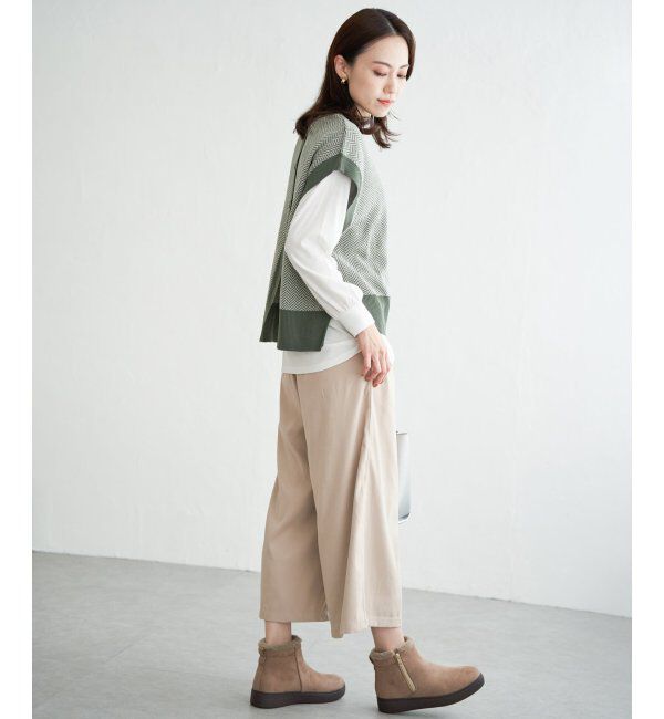 ikka「フェイクスエードワイドパンツ」|その他|